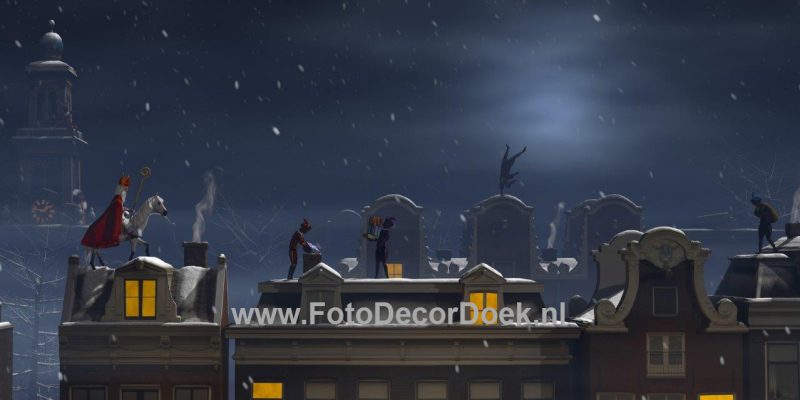 906 Sinterklaas_daken_L 6x3 | Fotodoek | Highdisc