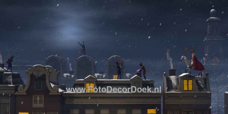 907 Sinterklaas_daken_R 6x3 | Fotodoek | Highdisc