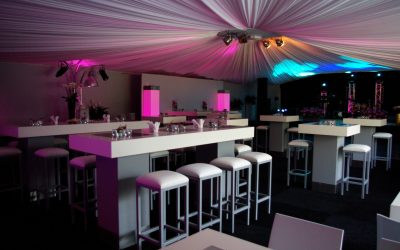 Hemel | Plafond | Blauw | Roze | Quadro | Statafel | RVS | LED | Highdisc