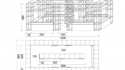 Afmetingen | Bar | Eiland | Draadtekening | Highdisc