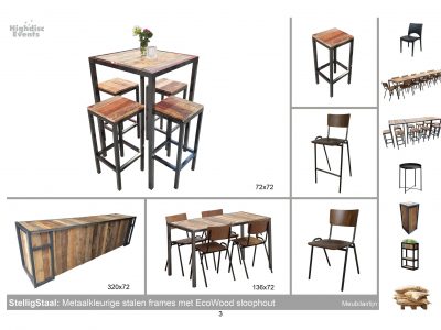 StelligStaal | Schema | Meubilair | Verhuur | Huren | Highdisc