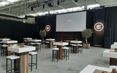 EcoWood | Statafel Show | Presentatie | Beeld | Doeken | Truss | Verlichting | Highdisc