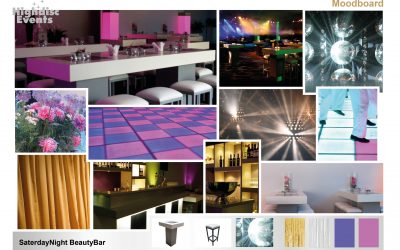 Moodboard | Meubilair | Quadro | Statafel | Dinertafel | Dansvloer | Spiegelbol | Bar | Highdisc