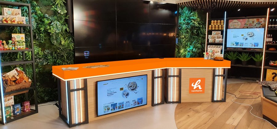 PresentatieDesk | Oranje | Scherm | LED | Talkshow | Presentatie | Highdisc