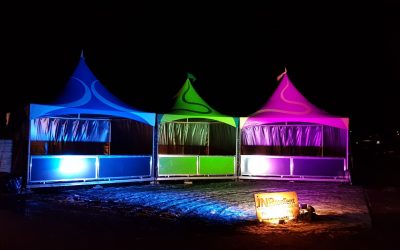 Tenten | Pagodetent | Gekleurd | Blauw | Groen | Roze | Uitgifte | Highdisc
