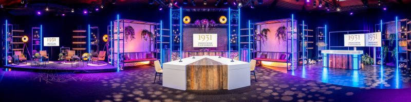 Studio | 1931 | Talkshow tafel | Balie | Huiselijk | LED Strips | Licht | Geluid | Beeld | Decoratie | Highdisc